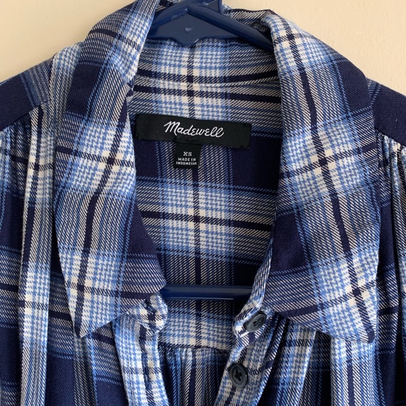 Madewell blue plaid checked button down shirt - Picture 4 of 7